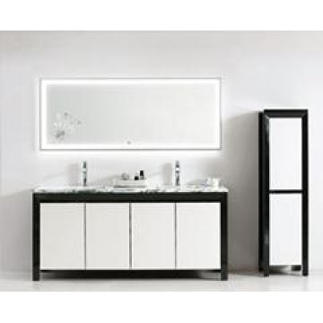 Schwarz Weiß New Fashion Design Splitter Moderne Holz Zwei Schubladen an Wand Badezimmer Spiegelschrank (V-14166B, VZ-815)